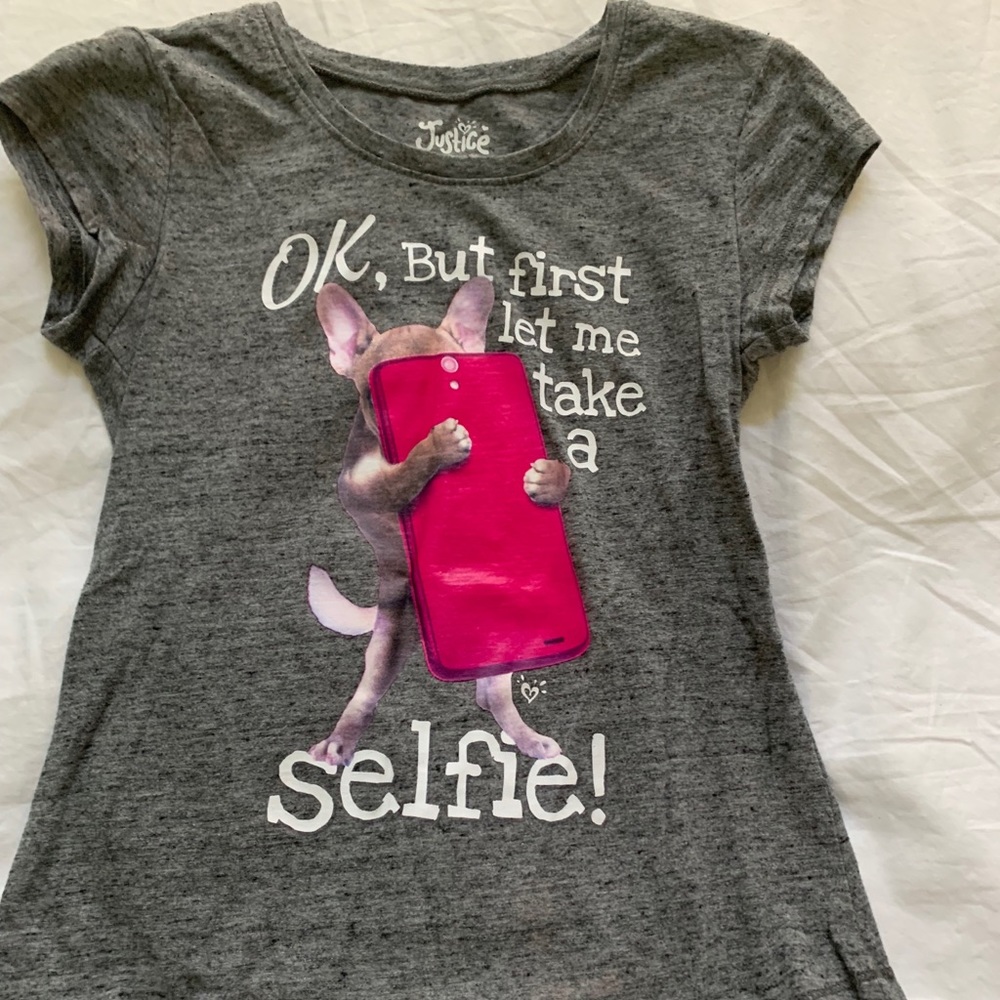 Justice Frenchie Selfie T-Shirt
